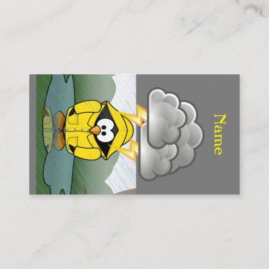 Rainy Day Penguin Thunder_Cove Visitekaartje (Achterkant)