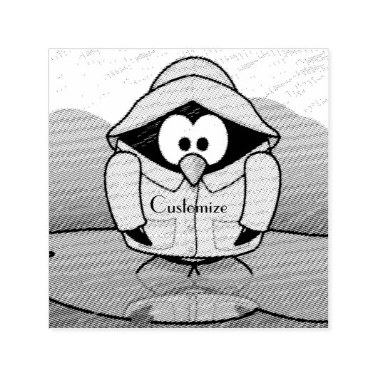 Rainy Day Penguin Thunder_Cove Zelfinktende Stempel (Design)