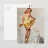 Rainy Day Pin-Up Girl Briefkaart (Voorkant / Achterkant)
