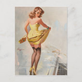 Rainy Day Pin-Up Girl Briefkaart (Voorkant)