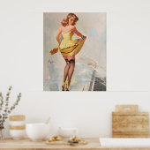 Rainy Day Pin-Up Girl Poster (Keuken)
