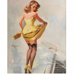 Rainy Day Pin-Up Girl Staand Fotobeeldje<br><div class="desc">Geweldige retro-pin-up kunst van een mooi meisje in een regenachtige dag.</div>