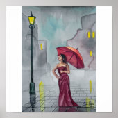 RAINY DAY RED UMBRELLA POSTER (Voorkant)