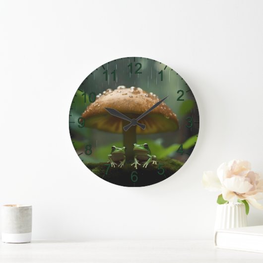 Rainy Day Refuge: Kikkers schuilen onder paddensto Grote Klok (Huis)