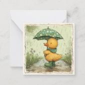 Rainy Day Roundup: Schattige eendgroeten Notitiekaartje (Voorkant)