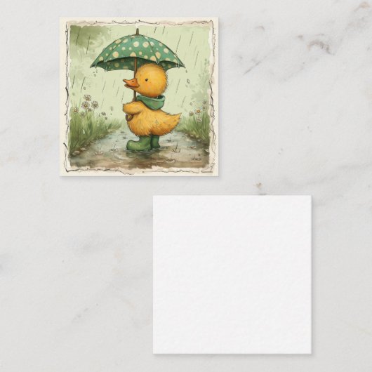 Rainy Day Roundup: Schattige eendgroeten Notitiekaartje (Voorkant / Achterkant)