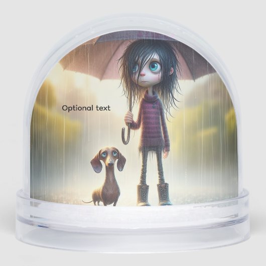 Rainy Day Teckel Anime Sneeuwbol (Voorkant)