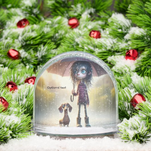 Rainy Day Teckel Anime Sneeuwbol (Kerstmis)