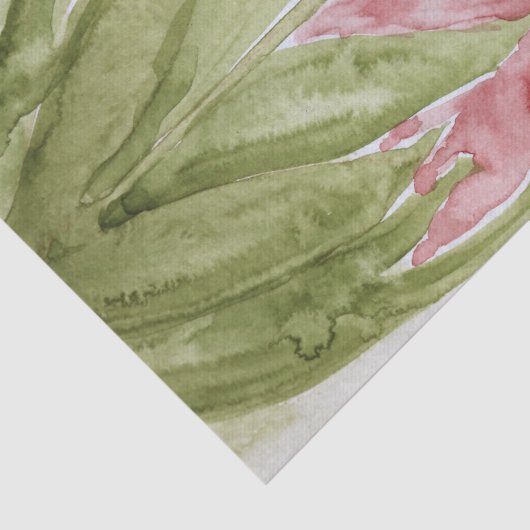 Rainy Day Tulips Spring waterverf Tissuepapier (Detail)