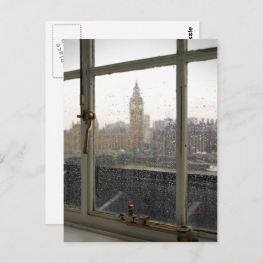 Rainy Day Uitzicht over Big Ben - London Briefkaar Briefkaart (Voorkant / Achterkant)