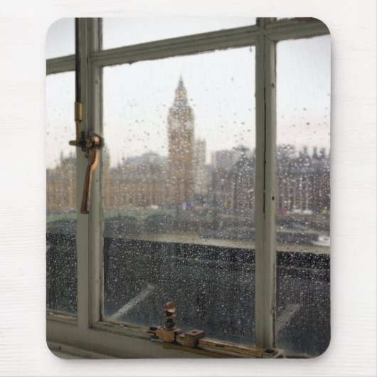 Rainy Day Uitzicht over Big Ben - London Muismat (Voorkant)