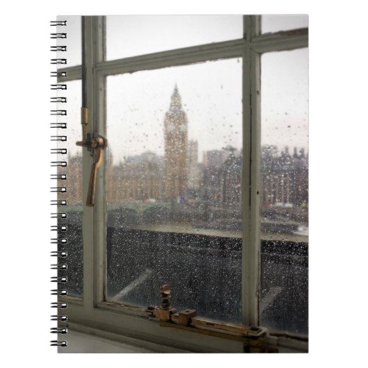Rainy Day Uitzicht over Big Ben - London Notitiebo Notitieboek (Voorkant)