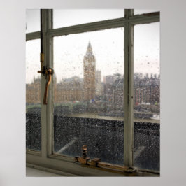 Rainy Day Uitzicht over Big Ben - London Poster