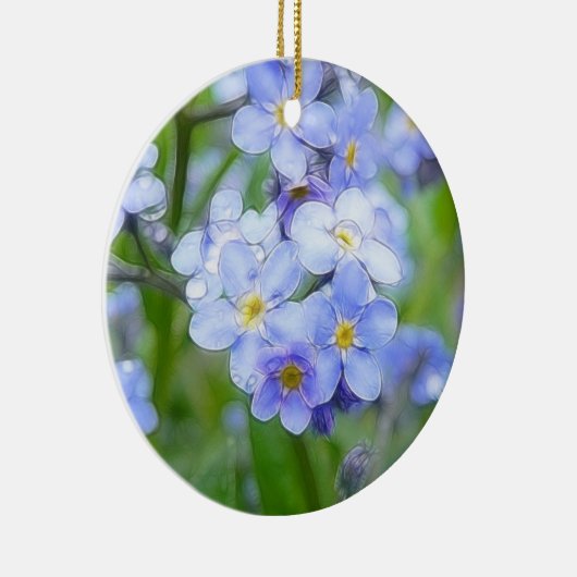 Rainy Day Vergeet me Nots Keramisch Ornament (Rechts)