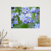 Rainy Day Vergeet me Nots Poster (Keuken)