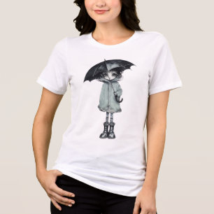 Rainy Day Vibes T-shirt - Minimalistische paraplu