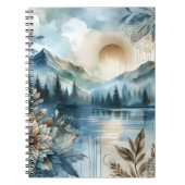 Rainy Day Waterverf Mountain Lake Rustic Boho Notitieboek (Voorkant)
