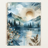 Rainy Day Waterverf Mountain Lake Rustic Boho Planner (Voorkant)