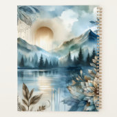 Rainy Day Waterverf Mountain Lake Rustic Boho Planner (Achterkant)
