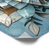 Rainy Day Waterverf Mountain Lake Rustic Boho Poster (Hoek)