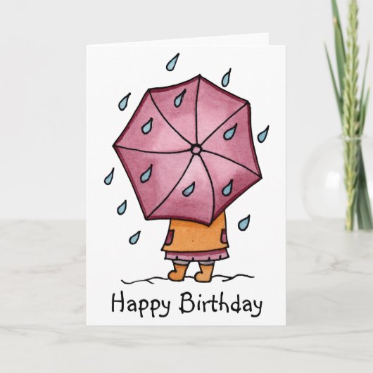 Rainy Days Birthday Kaart (Voorkant)