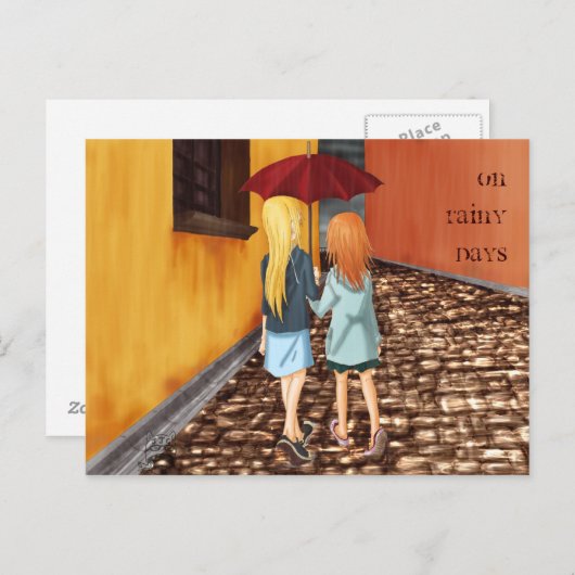Rainy Days Briefkaart (Voorkant / Achterkant)