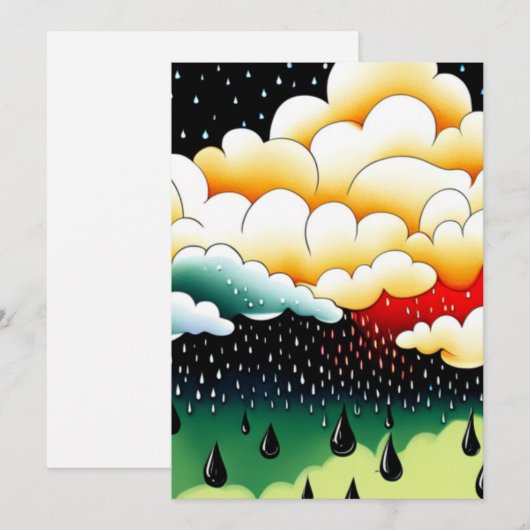 Rainy Days Feestdagenkaart (Voorkant / Achterkant)