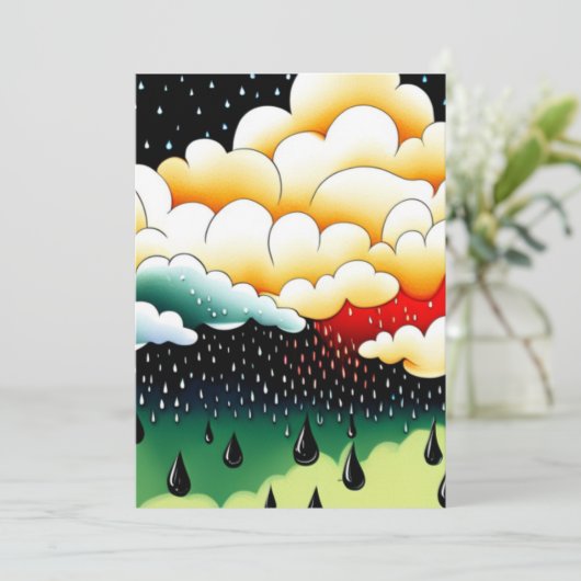 Rainy Days Feestdagenkaart (Staand voorkant)