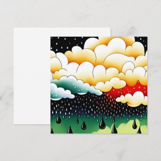 Rainy Days Feestdagenkaart (Voorkant / Achterkant)