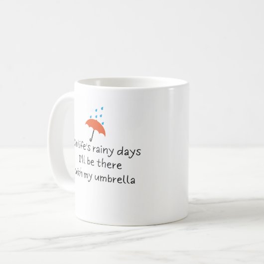 Rainy Days Funny Schattige Romantisch Quote Koffie Koffiemok (Voorkant links)