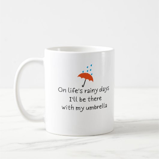 Rainy Days Funny Schattige Romantisch Quote Koffie Koffiemok (Links)