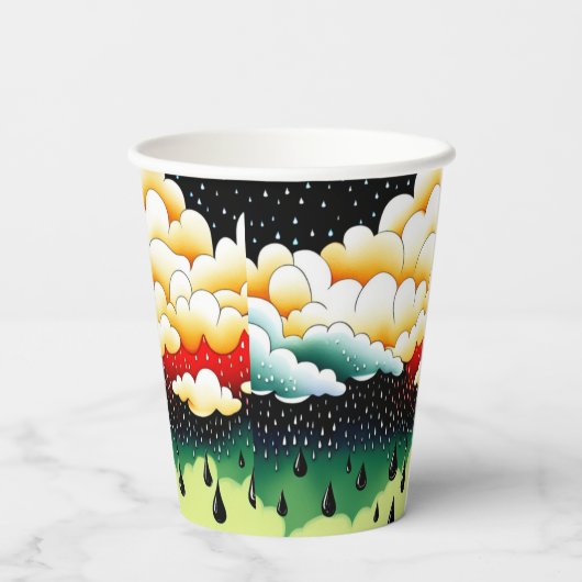 Rainy Days Papieren Bekers (Achterkant)