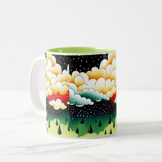 Rainy Days Tweekleurige Koffiemok (Voorkant links)