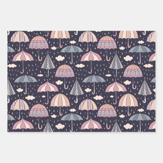 Rainy Days Umbrella Wrapping Paper Set (Voorkant)
