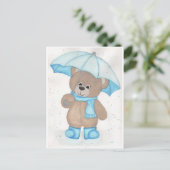 Rainy Daze Teddy Bear Briefkaart (Staand voorkant)