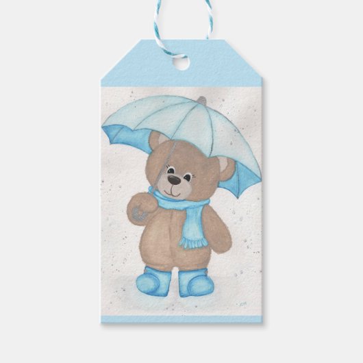 Rainy Daze Teddy Bear Cadeaulabel (Voorkant)