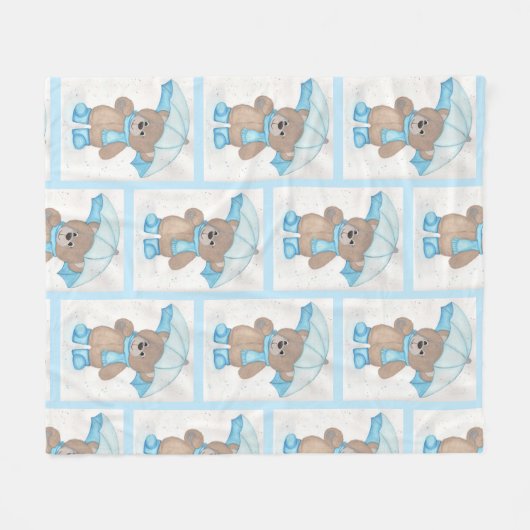Rainy Daze Teddy Bear Fleece Deken (Voorkant (Horizontaal))