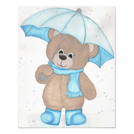 Rainy Daze Teddy Bear Foto Afdruk (Voorkant)