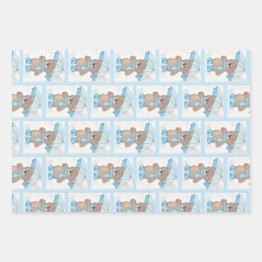 Rainy Daze Teddy Bear Inpakpapier Vel (Voorkant)