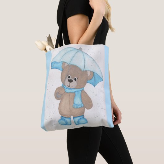 Rainy Daze Teddy Bear Tote Bag (Dichtbij)