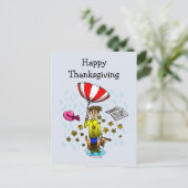 Rainy en windy day. Happy Thanksgiving Briefkaart (Staand voorkant)