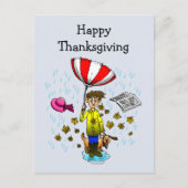 Rainy en windy day. Happy Thanksgiving Briefkaart (Voorkant)