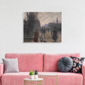 Rainy Evening on Hennepin Avenue, c.1902 Canvas Afdruk (Insitu (Woonkamer))