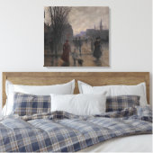 Rainy Evening on Hennepin Avenue, c.1902 Canvas Afdruk (Insitu (Slaapkamer))