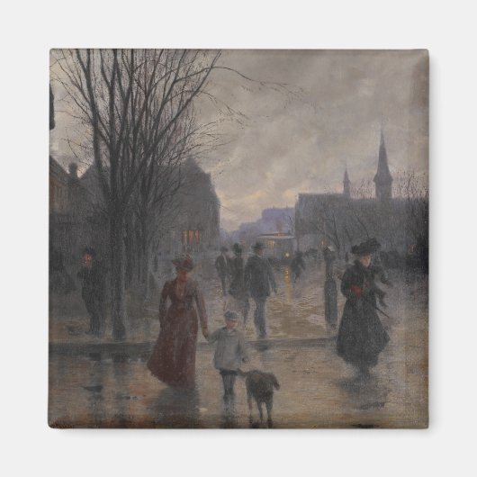 Rainy Evening on Hennepin Avenue, c.1902 Magneet (Voorkant)