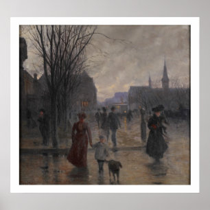 Rainy Evening on Hennepin Avenue, c.1902 Poster