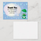 Rainy Frog Dank je kaarten Notitiekaartje (Voorkant / Achterkant)