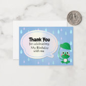 Rainy Frog Dank je kaarten Notitiekaartje (Voorkant / Achterkant in situ)