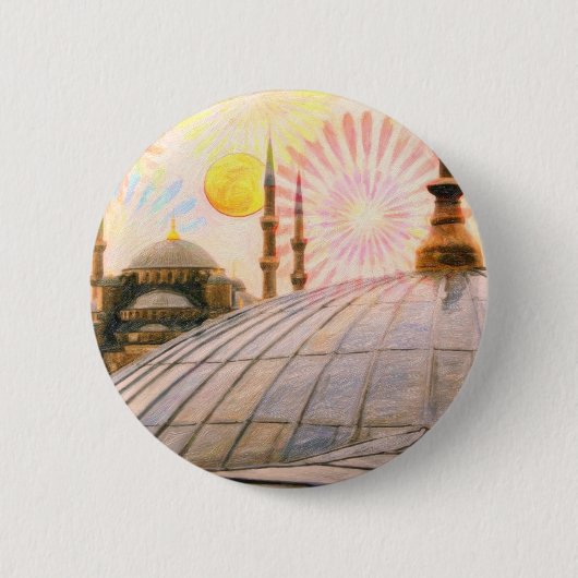 Rainy Istanbul Ronde Button 5,7 Cm (Voorkant)