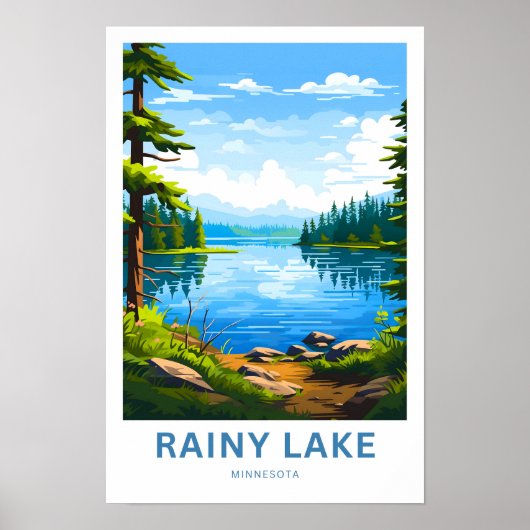Rainy Lake Minnesota Reisprint Poster (Voorkant)